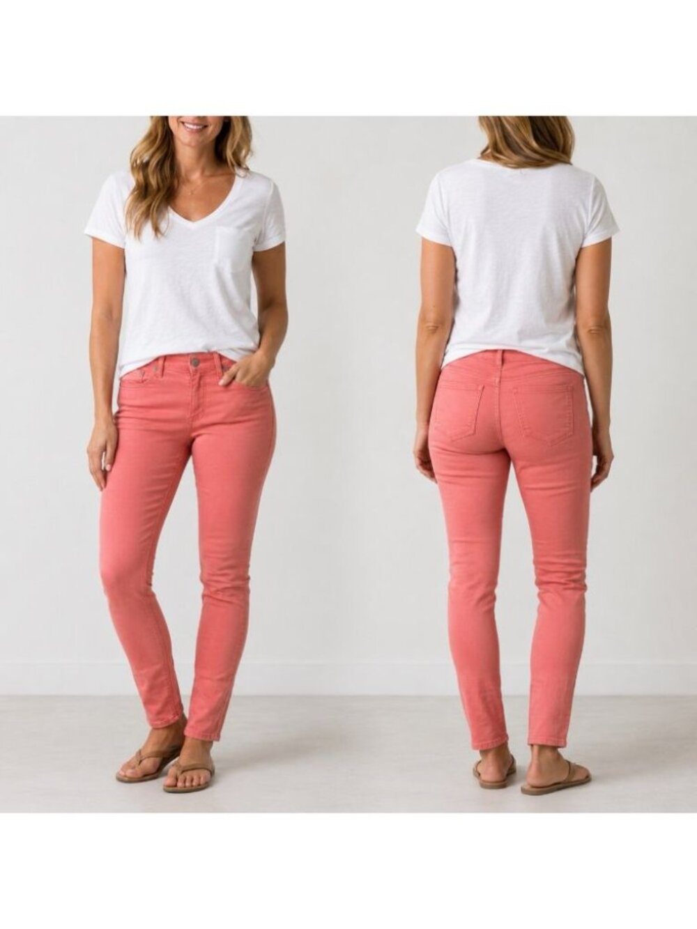 prAna Womens Size 10/30 Coral Pink Skinny Stretch Jeans Organic Cotton Pants